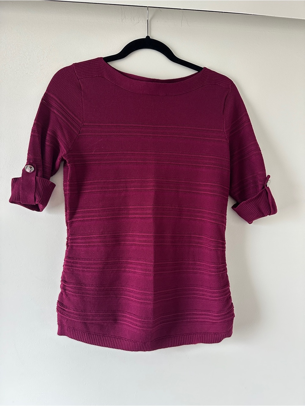 Apt. 9 Boatneck Berry Knit Boatneck Sweater with Cuffed Sleeves